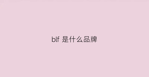 blf是什么品牌(bfl是什么牌子)